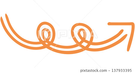 Illustration 11 of a hand-drawn double-lined arrow (orange) Illustration 11 of a hand-drawn double-lined arrow (orange) 137933395