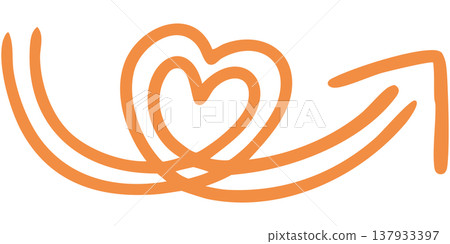Illustration 13 of a hand-drawn double-lined arrow (orange) Illustration 13 of a hand-drawn double-lined arrow (orange) 137933397