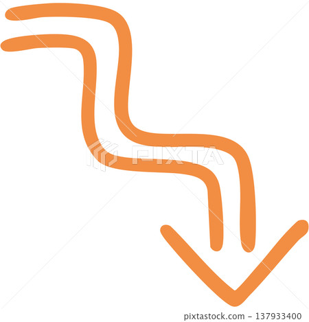 Illustration 16 of a hand-drawn double-lined arrow (orange) Illustration 16 of a hand-drawn double-lined arrow (orange) 137933400