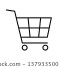 購物車的簡單圖示插圖（線條畫）001 137933500