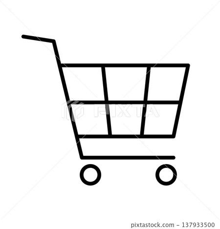 購物車的簡單圖示插圖（線條畫）001 137933500