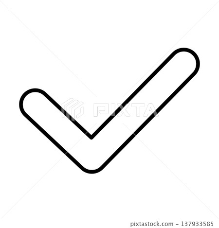 簡易對勾圖示插圖（線條畫）002 137933585