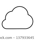 雲朵，一個簡單的圖示插圖（線條畫）001 137933645
