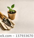 Shovel and flower pot Shovel and flower pot 137933670