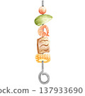 watercolor hand drawn barbecue 137933690