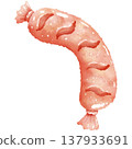 watercolor hand drawn sausage 137933691