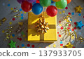 Dreamy Atmosphere with Gift and Colored Lights Dreamy Atmosphere with Gift and Colored Lights 137933705