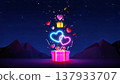 3D Neon Hearts Magical Birthday Surprise 3D Neon Hearts Magical Birthday Surprise 137933707
