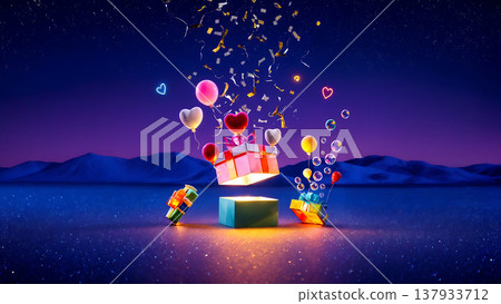 Luxury 3D Animation for Valentine's Day and Holidays Parties 137933712