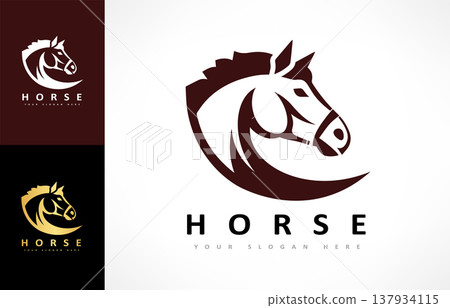 Horse logo vector. Animal vector design Horse logo vector. Animal vector design 137934115