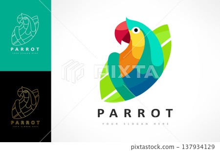 Parrot bird logo. Tropical bird. Wild animal Parrot bird logo. Tropical bird. Wild animal 137934129