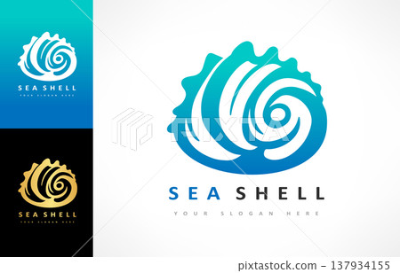 Seashell logo vector. Nature design 137934155