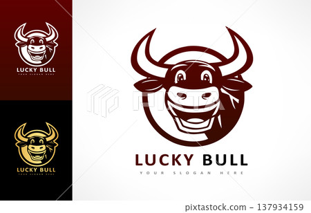 Lucky Bull head logo vector. Animal design 137934159