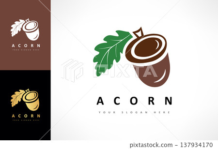 Oak tree logo. Acorn vector. 137934170