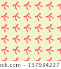 Watercolor bows and ribbons pattern. Colored decorative bows for cards , decor , gift , craft 137934227