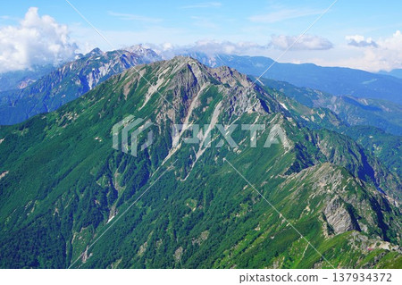 Ridge line from Kashimayarigadake to Goryudake Ridge line from Kashimayarigadake to Goryudake 137934372
