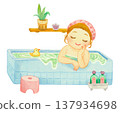 A woman relaxing in the bath 137934698