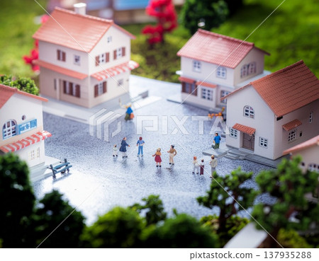 人們在微型房屋中與家人共度時光 137935288