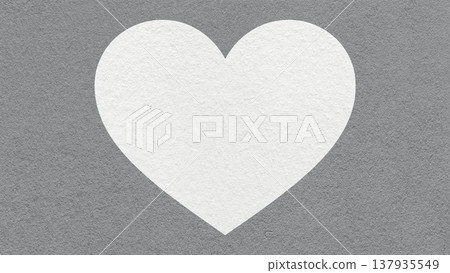 White heart on gray paper texture background with copy space for banner, template or greeting card White heart on gray paper texture background with copy space for banner, template or greeting card 137935549