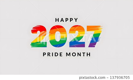 Vibrant 2027 Rainbow Colors for Pride Month Celebration 137936705