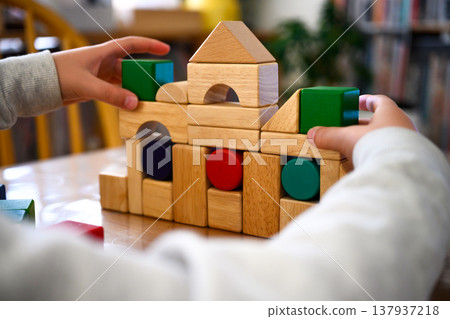 用積木搭建城堡 137937218