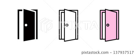 A simple door icon, an icon representing an entrance. A simple door icon, an icon representing an entrance. 137937517