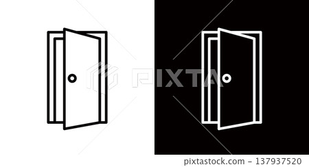 一個簡單的門圖標，代表入口的圖標。 137937520