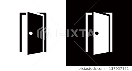 一個簡單的門圖標，代表入口的圖標。 137937521