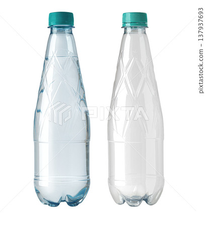 Water bottle full and empty plastic packaging Water bottle full and empty plastic packaging 137937693