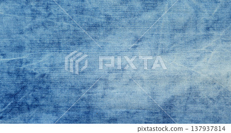 Washed blue denim fabric texture background 137937814