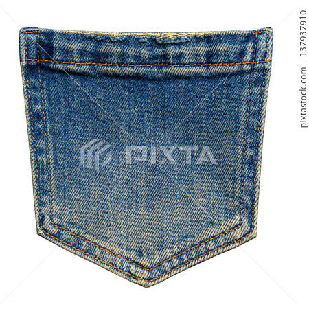 Blue jeans denim back pocket fabric texture 137937910