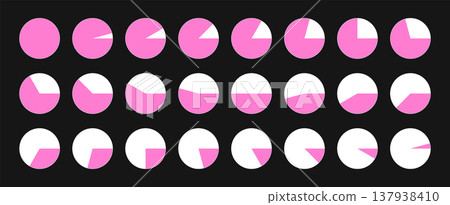 Pie chart infographic collection. Circle percentage diagrams and segmented round graphs for data analysis, business presentation, interface or report design. Vector illustration. Pie chart infographic collection. Circle percentage diagrams and segmented round graphs for data analysis, business presentation, interface or report design. Vector illustration. 137938410