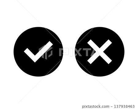 check mark x simple icon vector illustration check mark x simple icon vector illustration 137938463