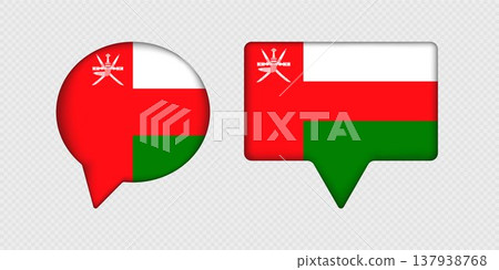 Flag of Oman in speech bubble. 137938768