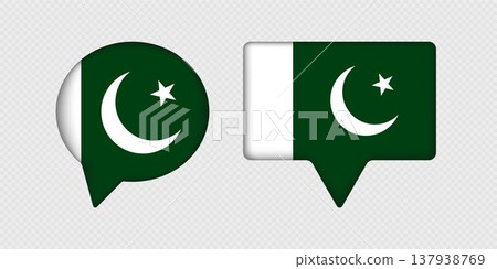 Flag of Pakistan in speech bubble. Flag of Pakistan in speech bubble. 137938769