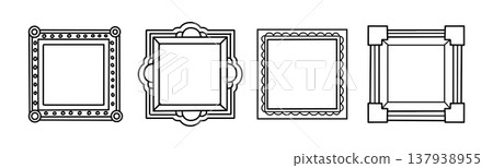Cute Outline Photo Frame Kid.. Border picture frame shapes.  137938955