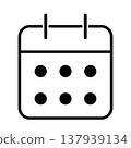 Simple monochrome calendar icon 137939134