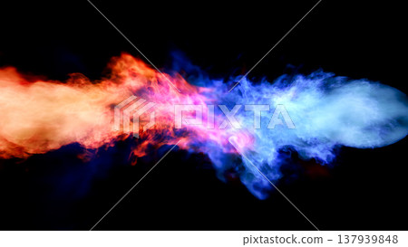 Fire, flames, explosion, burst, smoke, CG, background, 3D, illustration 137939848