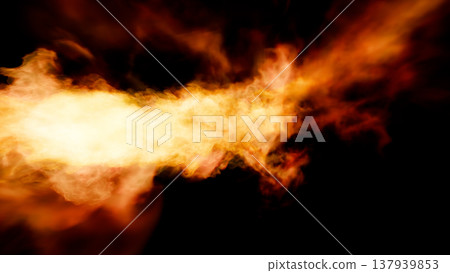 Fire, flames, explosion, burst, smoke, CG, background, 3D, illustration 137939853