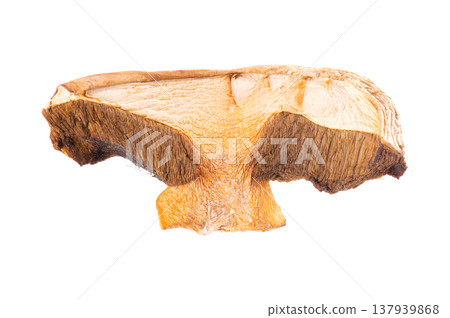 Dried porcini mushrooms isolated on white background. Clipping path. Dried porcini mushrooms isolated on white background. Clipping path. 137939868