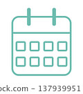 A simple green calendar illustration 137939951