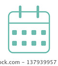 A simple and cute calendar icon. Pale tones. 137939957
