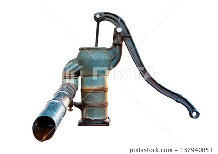 Old pump on a white background Old pump on a white background 137940051