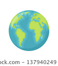 Earth planet. The terrestrial globe. Vector illustration in flat cartoon style. 137940249