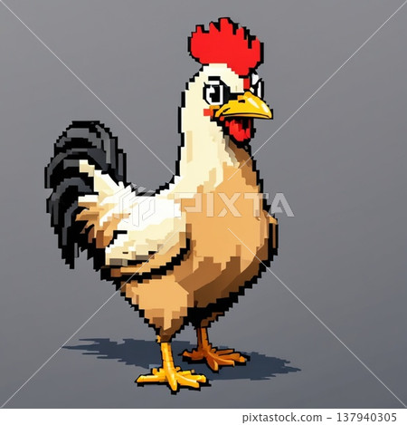 Cute pixel art chicken (LINE sticker style) 137940305
