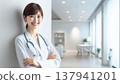 Smiling Female Doctor | A Trustworthy Portrait of a Female Doctor in a White Coat and Stethoscope 137941201