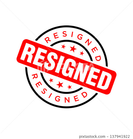 Resigned Letter Rubber Stamp Template Design Resigned Letter Rubber Stamp Template Design 137941922