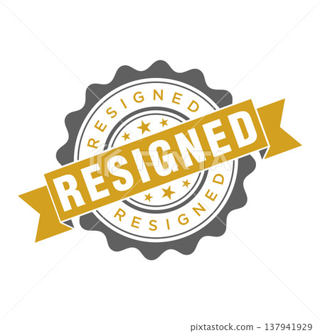 Resigned Letter Rubber Stamp Template Design Resigned Letter Rubber Stamp Template Design 137941929