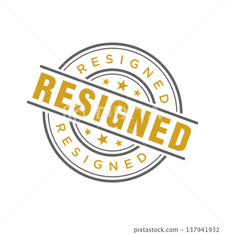 Resigned Letter Rubber Stamp Template Design Resigned Letter Rubber Stamp Template Design 137941932