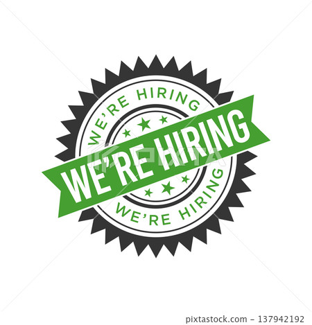 We Are Hiring Letter Rubber Stamp Template Design 137942192